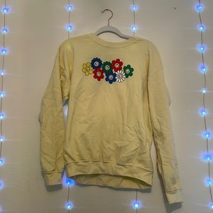 Pacsun yellow graphic smiley face sweatshirt